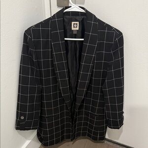 Anne Klein Black and White Patterned Blazer